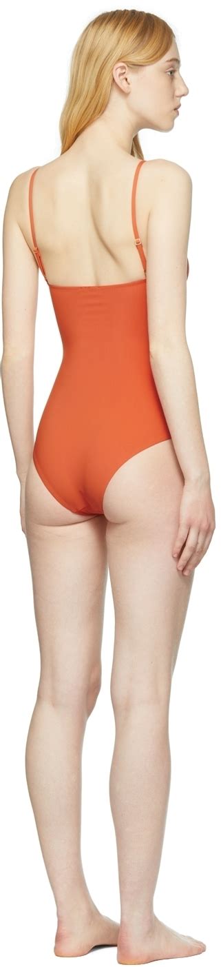 Totême Orange Bra One Piece Swimsuit Toteme