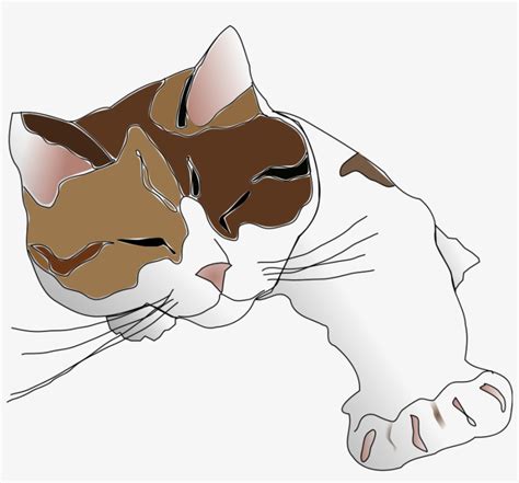 Sleepy Calico Cat Clipart Vector Clip Art Online Calico Cat Clipart