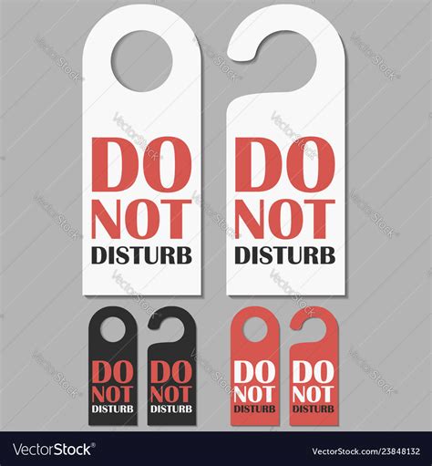 Do Not Disturb Signs Set Royalty Free Vector Image