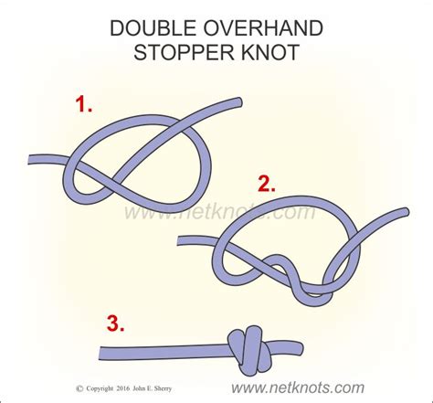 Double Overhand Stopper Knot | Easy to tie stopper knot illustrated and ...