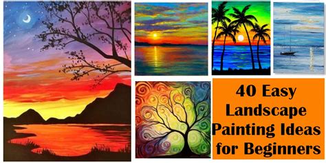 40 Easy Landscape Painting Ideas for Beginners, Easy Acrylic Painting ...