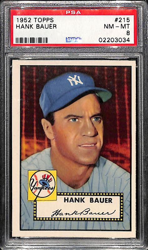 Lot Detail 1952 Topps 215 Hank Bauer PSA 8