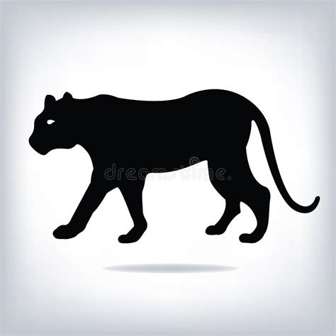 Vektorbild Eines Tiger Silhouet Vektor Abbildung Illustration Von