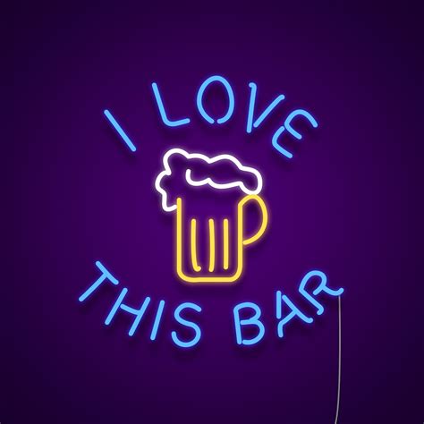 I Love This Bar Neon Light Sign | Neon Word Signs | Neonize