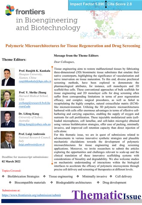 Pdf Welcome Your Submission To Frontiers In Bioengineering And Biotechnology On The Following