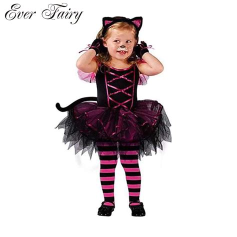 2018 Hot Halloween Costumes for baby girl tutu dress + Headdress Cheshire Cat girl Prom Animal ...