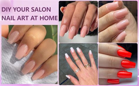 Amazon Addfavor Pcs Coffin Press On Nails Medium Fake Nails Nude Pink Nails Glossy