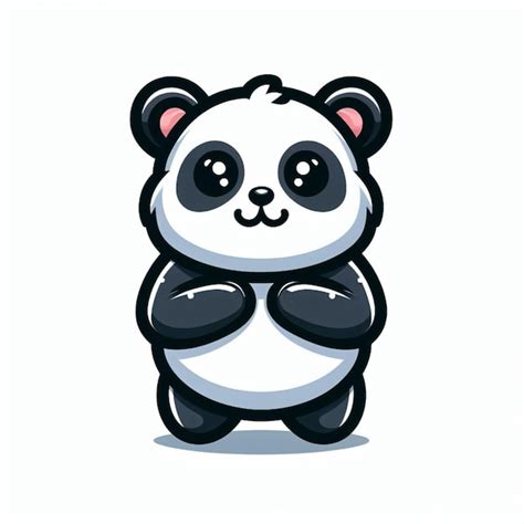 Premium Photo Panda Sitting Excited Cute Creative Kawaii Cartoon