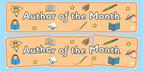 👉 Author Of The Month Display Banner Teacher Made