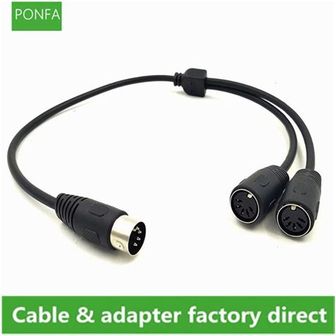 Midi Din Pin Splitter Y Adapter Cable Midi Pin Male To Dual Pin