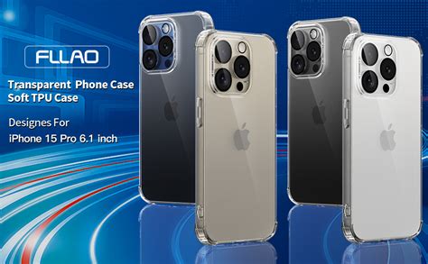 FLLAO 4 en 1 Coque pour iPhone 15 Pro avec 2 Verre Trempé et 1 Caméra