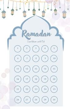 Free Printable Ramadan Countdown Calendar X By Hanan Saeed