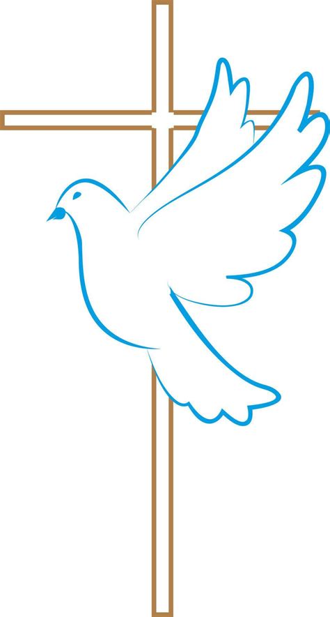 Pigeon Symbol Of Love Freedom Flying Dove Near The Cross Holy