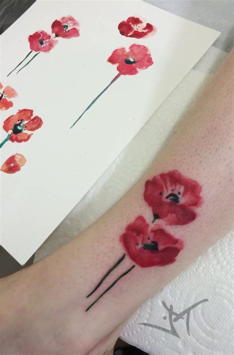 Watercolor Tattoos Poppy Ideas Flawssy