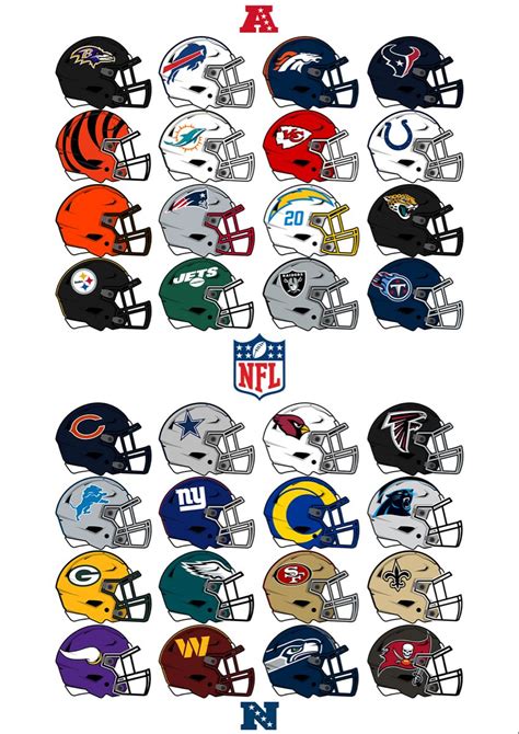 NFL Football Helmet Fan Art AFC NFC