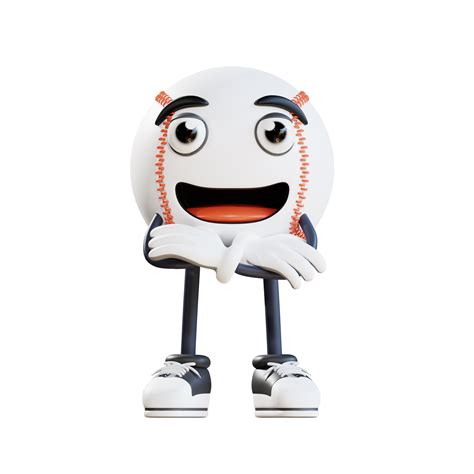 baseball mascot crossed arms 3d character illustration 11354401 PNG