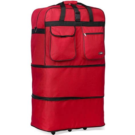 36 Rolling Wheeled Duffel Bag Spinner Luggage Bag Red