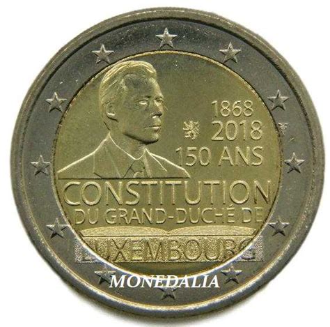 2018 LUXEMBURGO 2 EURO CONSTITUCION Monedalia Es