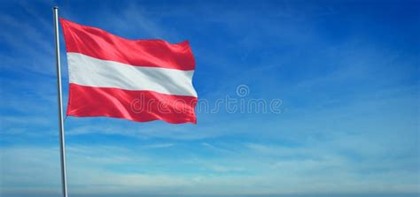 Nationale Vlag Van Oostenrijk Stock Foto Image Of Identiteit