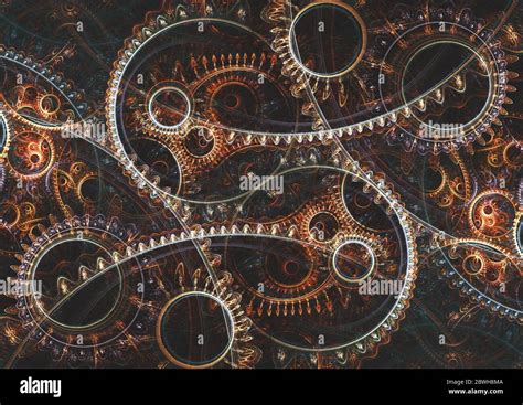 Abstract Mechanical Background Steampunk Fractal Stock Photo Alamy