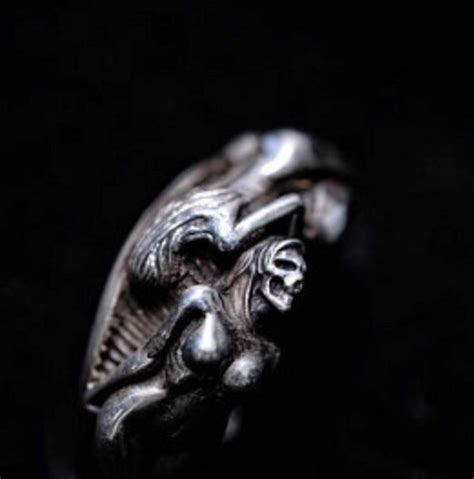 Skull Nude Ring Silver Naked Female Skeleton Ring Skull Gothic Etsy