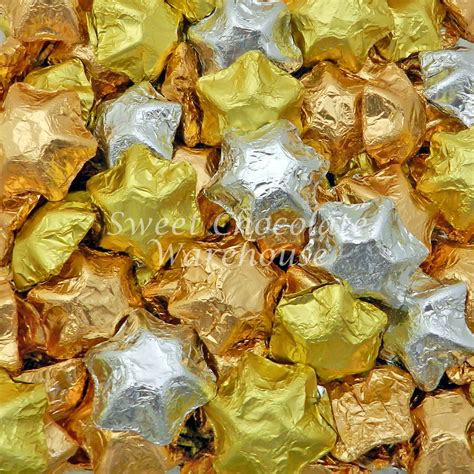 Milk Chocolate Stars Silver Gold And Rose Gold 5kg 575 Pieces