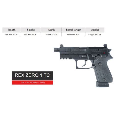 Pistola Arex Rex Zero 1 Tactical Compact 9 Pb