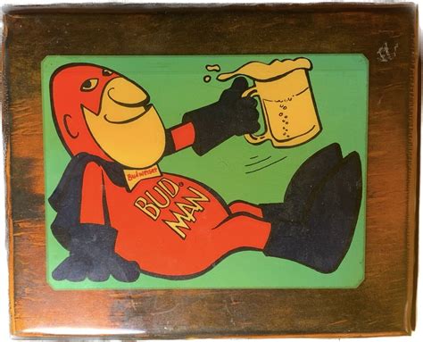 Budweiser Beer Bud Man Sign Wooden Vintage Small Nice Rare Ebay