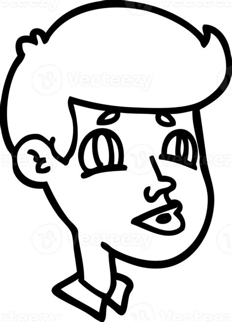 line drawing cartoon of a boy face icon 40838608 PNG