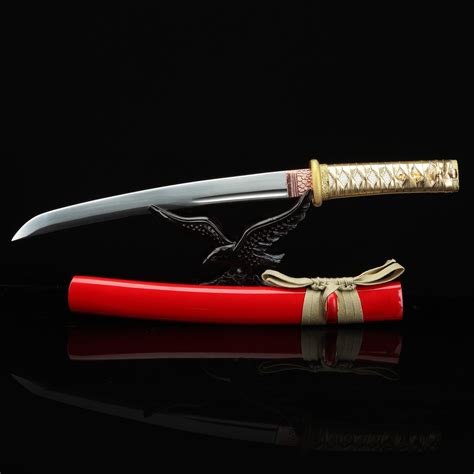 Tanto Sword | Handmade Japanese Tanto Sword 1090 Carbon Steel With Red ...