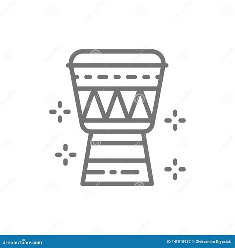 African Djembe Drum Line Icon Stock Vector Illustration Of Outline