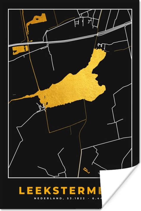 Poster Kaart Plattegrond Stadskaart Nederland Drenthe X