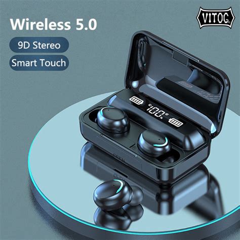 VITOG TWS Bluetooth 5 1 Earphones LED Digital Display Wireless