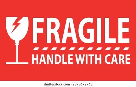 Fragile Handle Care Sticker Fragile Label Stock Vector Royalty Free