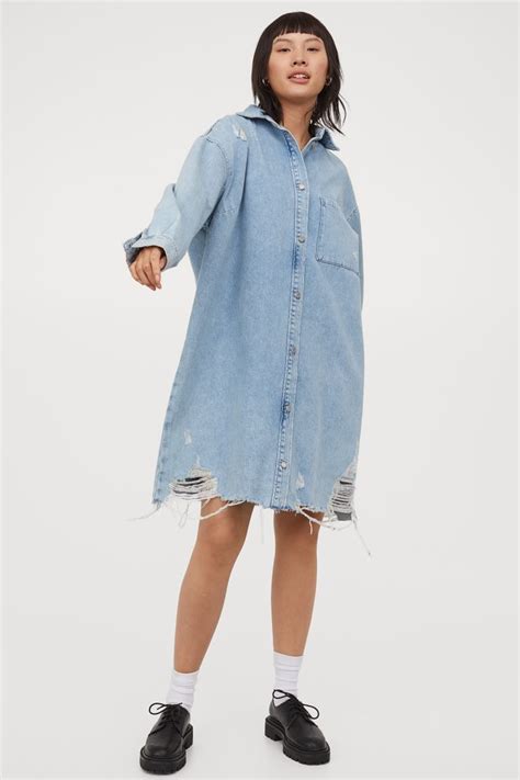 Handm Oversized Denim Dress Spring Fashion Dresses Denim Dress