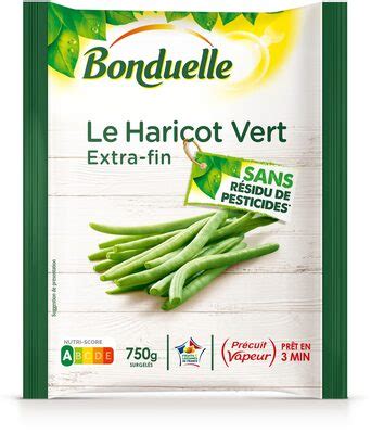 Le Haricot Vert Extra fin Sans Résidu de Pesticides Bonduelle 750 g