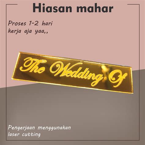 Jual Ukiran Tulisan The Wedding Akrilik Gold The Wedding Akrilik Mirror