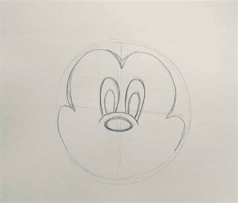 How to Draw Mickey Mouse Face With Ears - basicdraw.com