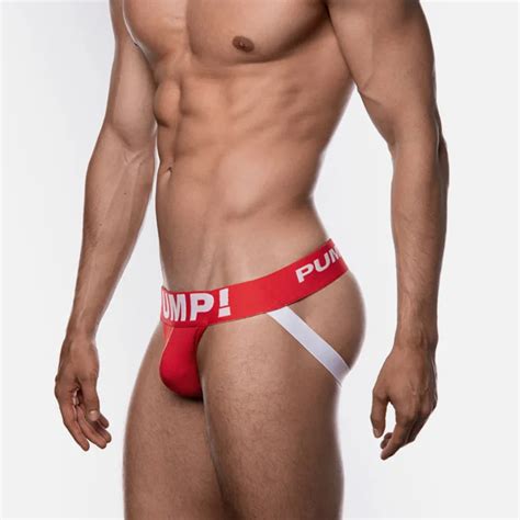 Roupa interior sexy de algodão dos homens jockstrap cuecas de secagem rápida boxers bikini gay