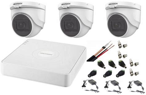 Hikvision Sistem Supraveghere Interior Audio Video Hikvision 3 Camere