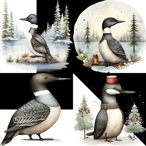 Christmas Heartwarming Loon PNG Clipart, Creative Christmas Loon
