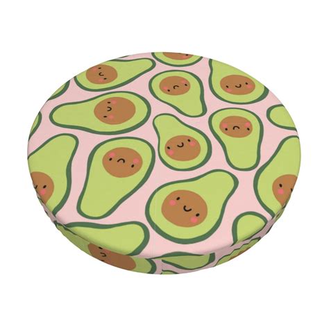 Coaee Cute Avocado Round Bar Stool Seat Covers Washable Stool Cushion