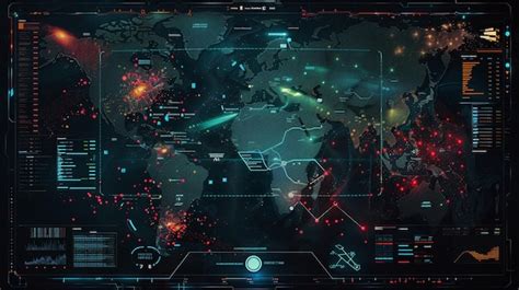 Premium Photo | Global Cybersecurity Threat Map World Lights Displaying ...