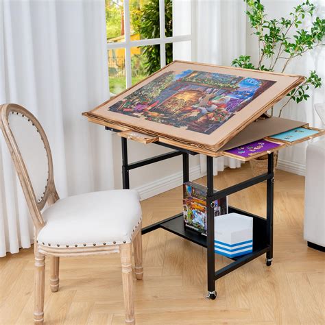 Becko Us 1500 Piece Jigsaw Puzzle Table With Legs Adjustable Puzzle