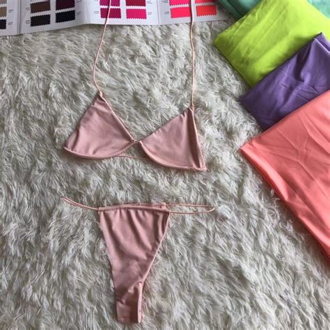 2022 Custom Bikini Latest Sexy Bikini Triangle Cup Thong Swimwear Comfortable Women Bikini