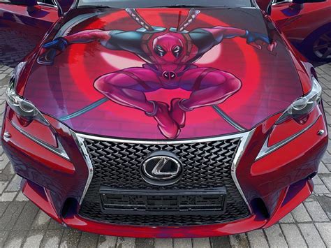 Deadpool Car Hood Wrap Self Adhesive Vinyl Sticker Full Color Etsy