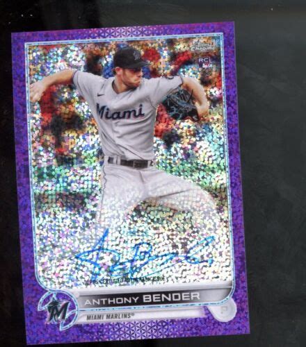 2022 Topps Chrome Anthony Bender Purple Speckle Refractor Auto Rookie