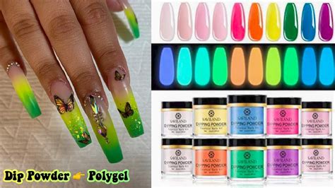 Glow In The Dark OmbrÉ Nails Turning Dip Powder Into Polygel Live Stream Youtube