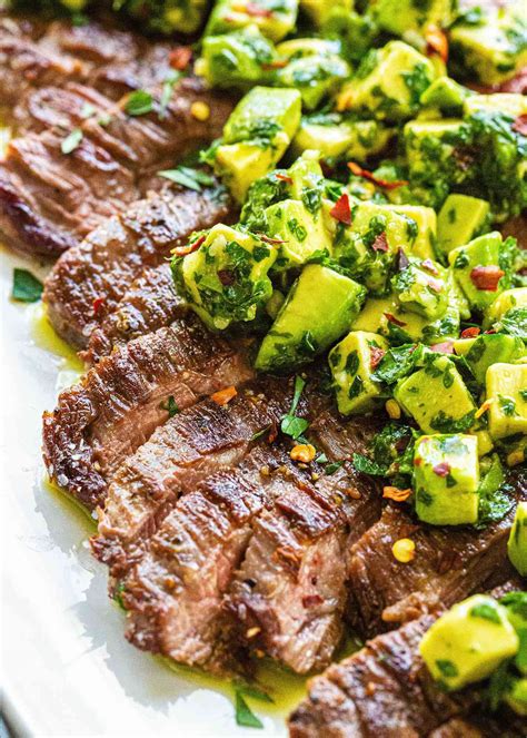 Skirt Steak With Avocado Chimichurri Recipe