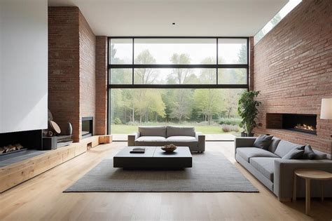 Interior modern brick house view | Premium AI-generated image